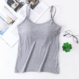 Seamless Camisole with Built-in Bra and Adjustable Straps
