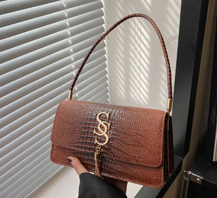 Tassel Croc Crossbody Bag