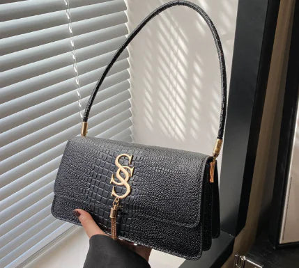 Tassel Croc Crossbody Bag