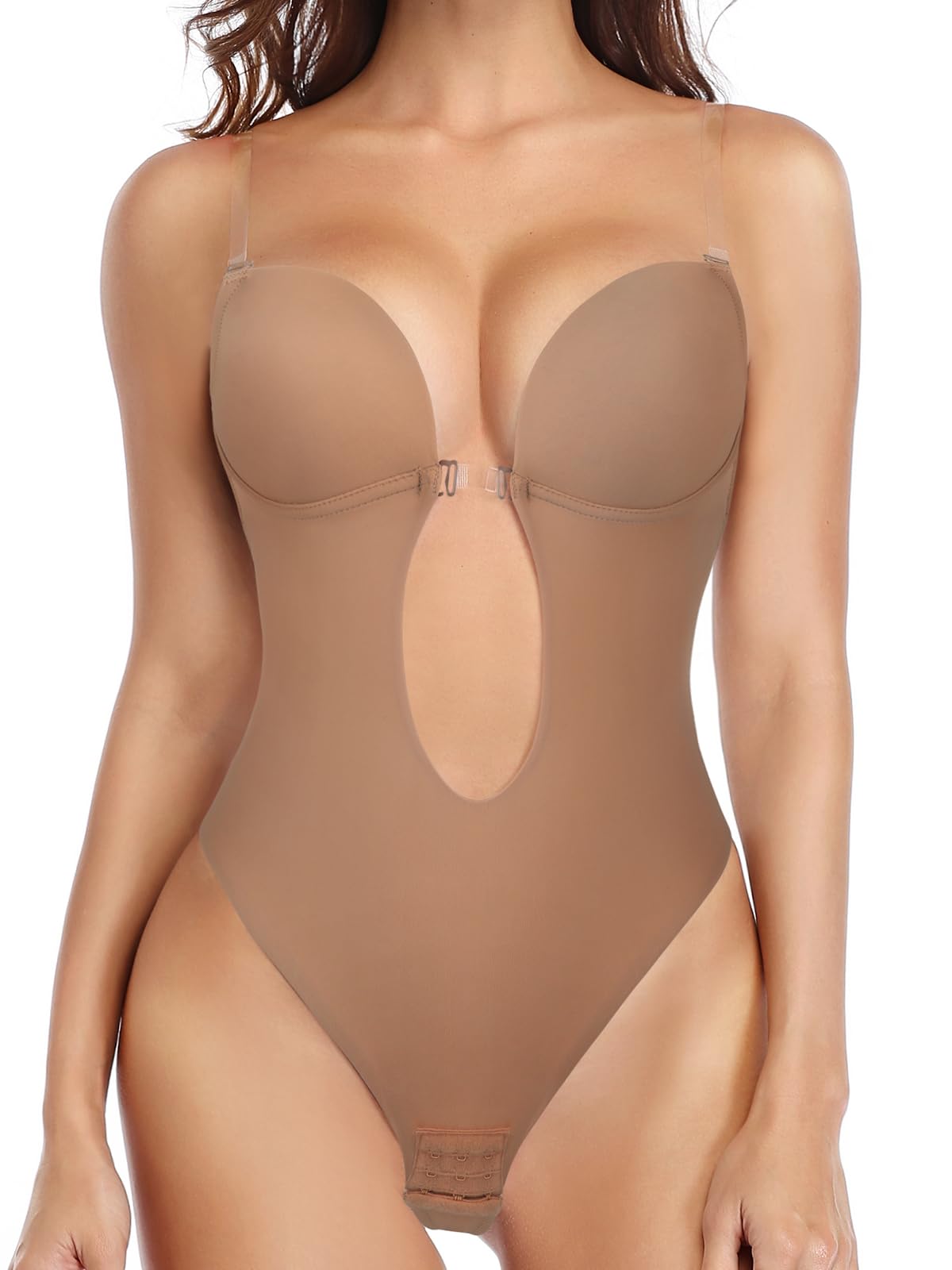 Backless Sculpting Bodysuit Bra — Low Back Thong Shapewear for Backless Dresses