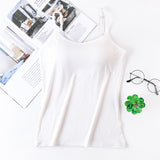 Seamless Camisole with Built-in Bra and Adjustable Straps