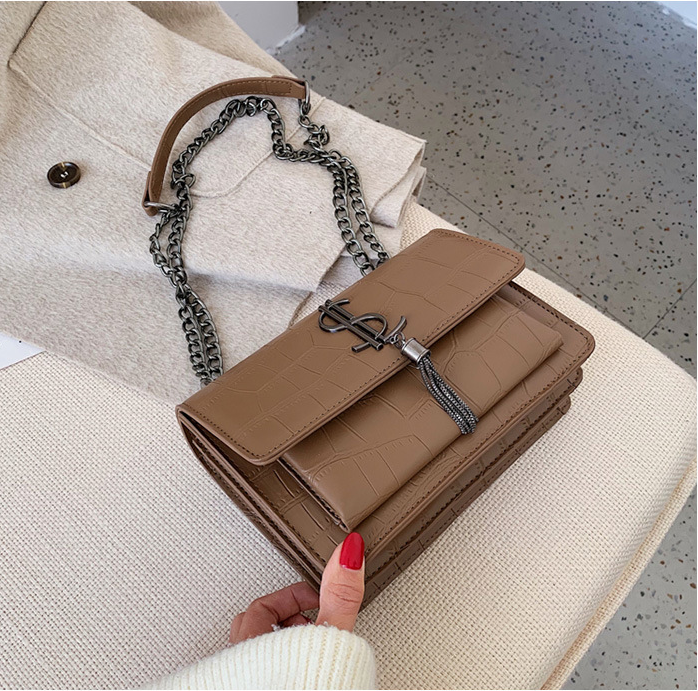 Tassel Croc Crossbody Bag