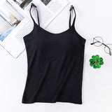 Seamless Camisole with Built-in Bra and Adjustable Straps